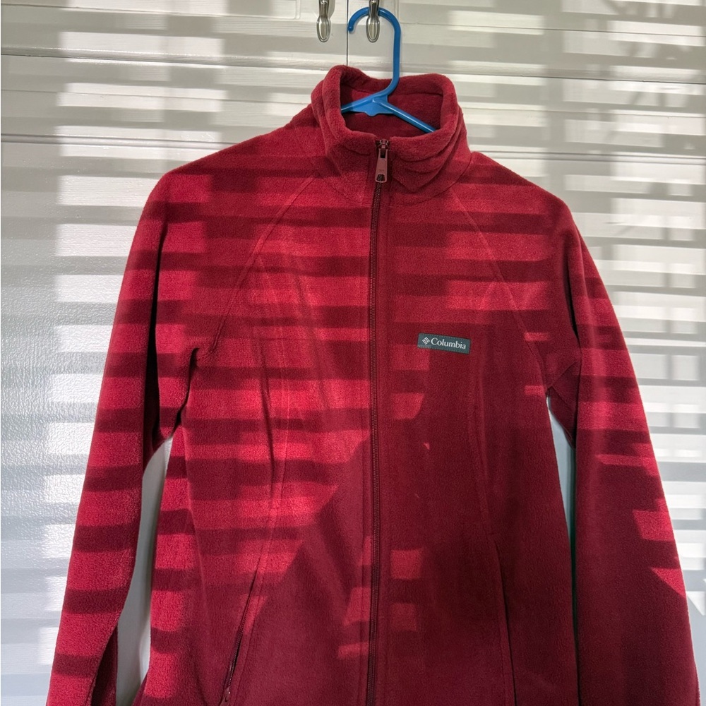 Columbia Red Full-Zip Fleece Jacket